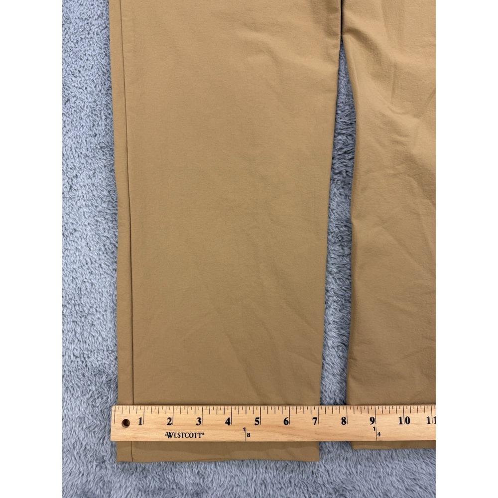 CRZ YOGA Men Chino Golf Pants 34 Khaki Stretch Performance Tech Flex Flat Front - Picture 8 of 10